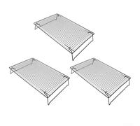 Grille de cuisson pliable avec pieds pour refroidir la viande au four - Plateau en maille métallique gain de place 42,5 x 27,7 cm (3 pièces)