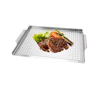 Grille de cuisson pour barbecue Plateau pour gril en acier inoxydable | Accessoires De Barbecue Avec Drainage Pour Pique-Nique, Camping-Car, Dîners Familiaux, Arrière-Cour, Jardin Et
