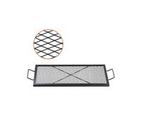 Grille De Cuisson Rectangulaire 81x38cm En Acier Capacité 20kg Pour Camping Jardin