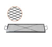 VEVOR Grille de Cuisson Rectangulaire 111x38 cm Grille de Barbecue en Acier Capacité de Charge de 20 kg Matériel Ustensile avec Marque en X pour Foyer Braséro BBQ Grillade Pique-Nique Camping Jardin
