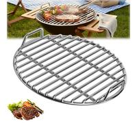 Grille de Cuisson Ronde en Acier Inoxydable,Ø 33/38/43/48/53/58 cm pour barbecues Boules, barbecues au Charbon et Grills Grille Robuste Répartition Uniforme de la Chaleur Facile à Nettoyer (48cm)