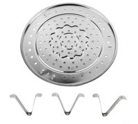 Grille de cuisson ronde en acier inoxydable de 18 à 30 cm pour casseroles de cuisine, poêles, ustensiles de cuisine, 3 supports amovibles, ustensile polyvalent pour cuire à la vapeur, rôtir les