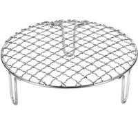 Grille de cuisson ronde en acier inoxydable de 18 cm avec pieds de 50 mm, pour griller, rôtir, cuire à la vapeur et faire des barbecues