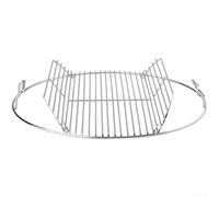 Grille de cuisson ronde pliable en acier inoxydable 17" | Acier inoxydable résistant à la rouille, pour le rangement, antiadhésif, poli, convient aux barbecues Weber à charbon de bois