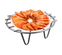 Grille de cuisson vapeur en acier inoxydable améliorée, grille de refroidissement robuste, 32,5 x 6 cm, de cuisson antiadhésive, support de cuisson multifonction pour friteuse à air, casserole