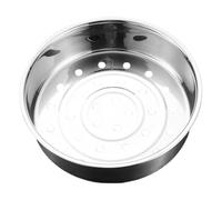 Grille de Cuisson Vapeur en Acier Inoxydable, Ronde 21cm | Égouttage Rapide, Bords Anti-brûlure, pour Fromage, Ramen et Réchauffage sans Micro-ondes
