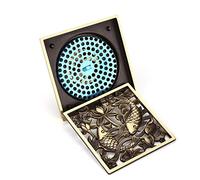 Grille de Drain Carrée en Cuivre Antique 10x10cm avec Filtre | Anti-Odeurs, Anti-Cheveux, pour Salle de Bain, Cuisine, Toilette, Blanchisserie, Laiton, Résistant et Élégant