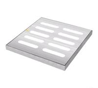 Grille de drainage avec cadre pour jardin et cour, couvercle de canalisation robuste pour eau de pluie avec grande capacité de charge, évacuation de sol antirouille, installation facile, argent 150 x