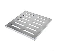 Grille de drainage avec cadre pour jardin et cour, couvercle de canalisation robuste pour eau de pluie avec grande capacité de charge, évacuation de sol antirouille, installation facile, argent 150 x