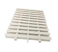 Grille de drainage de piscine en PVC durable, lot de 6 caniveaux pour usage intérieur/extérieur, grille de caniveau de salle de bain modulable (dimensions : 18 x 100 cm) - Solution de draina