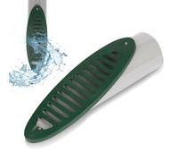 Grille de drainage inclinée verte de 4 po pour jardin, émetteur pour évacuation de pompe de puisard et rallonges de descente pluviale, empêche l'obstruction des tuyaux,compatible avec les connecteurs