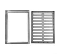 Grille de drainage rectangulaire antidérapante pour extérieur, cour, jardin, terrasse, couvercle de drainage, robuste, design à double fente argenté, 200 x 300 mm ou 200 x 400 mm (200 x 300 x 20 x 2