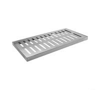 Grille de drainage rectangulaire antidérapante pour extérieur, cour, jardin, terrasse, couvercle de drainage, robuste, design à double fente argenté, 200 x 300 mm ou 200 x 400 mm (200 x 400 x 20 x 2