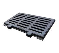Grille de drainage renforcée de 40 x 60 cm, entrée de chasse d'eau robuste, couvercle de vidange en métal pour rues et trottoirs, haute capacité de charge, design pour un débit d'eau optimal