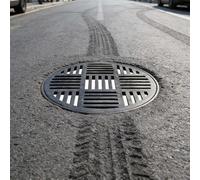 Grille de drainage ronde de 20, 30, 35, 40, 45, 50, 55, 60, 62, 65 et 70 cm. Couvercle de siphon de sol noir anti-rebond de remplacement. Couvercles de drainage en fonte pour allées(62cm)