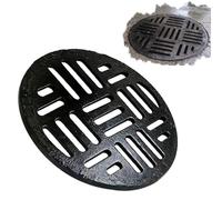 Grille De Drainage Ronde en Fonte Couvercle De Drain Extérieur 20 30 40cm | Caniveau Exterieur Grille D'égout Durable Grille Evacuation Pour Parc Route Cour(30cm(12"))