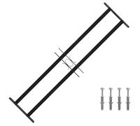 vidaXL Grille de fenêtre ajustable – Acier enduit de poudre noir – 115 x 30 cm