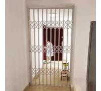 Grille de fenêtre avec serrure - Barres anti-effraction pliables pour 50-210 cm, blanc, pour la maison sûre et protégée, installation facile