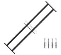 Grille de fenêtre en acier revêtu par pulvérisation - 115 x 30 cm - Noir - Réglable en largeur - Avec barres transversales - Pour l'intérieur et l'extérieur - Protection contre les effractions et la
