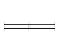 Grille de fenêtre en acier revêtu par pulvérisation - Noir - 176 x 30 cm - Largeur réglable avec 2 barres transversales - Pour fenêtre, maison, garage et abri de jardin - Résistant aux intempéries et