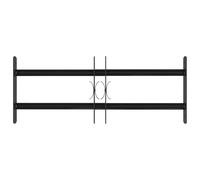 Grille de fenêtre en acier revêtu par pulvérisation Noir 76 x 30 cm Largeur réglable avec 2 barres transversales pour l'intérieur et l'extérieur Protection et sécurité pour fenêtre, maison, abri de