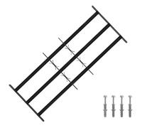 vidaXL Grille de fenêtre 116 x 45 cm – Acier enduit de poudre, réglable 63–116 cm – Noir