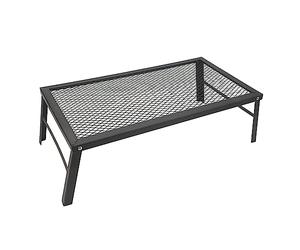 Grille de feu de camp pliante en fer robuste, support de cuisson Portable | La grille de cuisson extérieure en fer robuste présente une structure compacte pliable et anti-barbecue de camping