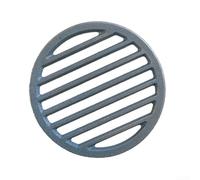Grille de feu ronde en fonte - pour grille à bûches de qualité supérieure pour feu ouvert - Panier à charbon stable avec côtés surélevés - Accessoire rustique pour cheminée 37 cm de large (10 cm)