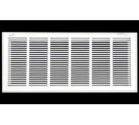 Grille de filtre à air de retour en acier pour filtre de 2,5 cm - Face amovible - Couvercle de conduit CVC - Face plate estampée - Blanc - Dimensions extérieures : 81,3 x 20,3 cm (l x H)