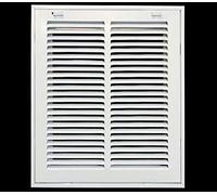 Grille de filtre à air en acier 25,4 x 30,5 cm pour filtre de 2,5 cm - Face/porte amovible - Couvercle de conduit CVC - Face plate estampée - Blanc [Dimensions extérieures : 31 x 36 cm (l x H)