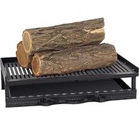Grille de foyer en acier et en fonte avec bac à cendres 52x31x12 cm