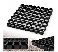 Grille de Protection du Gazon 50x50x4 cm 4 pièces - Stabilisateur Gravier Carrossable Sans Fondation - Dalle Stabilisatrice pour Gravier Jardin - Treillis Plastique Nid D'abeille