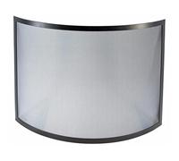 Grille de Protection pour cheminée, Grille Pare-feu Courbe en Fer forgé Coloris Noir - Hauteur 67 x Longueur 90 cm