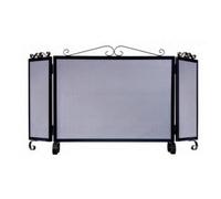PEGANE Grille de Protection pour cheminée, Grille Pare-feu modèle S 3 Corps en Fer forgé Coloris Noir - Hauteur 64 x Longueur 66,5 x Largeur 20 cm
