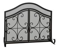 Grille de protection pour cheminée - HOMCOM - panneau unique en maille d'acier - double porte magnétique - 105 x 40 x 80,5 cm - noir