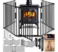 Grille de protection pour cheminée noire - KESSER - 5 éléments - 300 x 75 cm - Acier revêtu par poudre