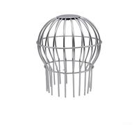 Grille de protection sphérique en acier inoxydable 304 anti-obstruction pour filtre à feuilles avec couvercle en maille pour la prévention des gouttières et des canalisations de sol, argenté (tube 110