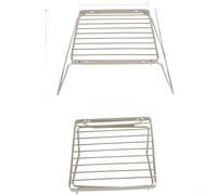 Grille de réchaud pliable en acier inoxydable pour cuisine extérieure Hauteur réglable Compatible avec la plupart des cuisinières (S)
