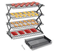 Grille de refroidissement pliable, 2/3/4 niveaux, hauteur réglable, noire