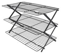 Grille de refroidissement pliable rectangulaire en fer pour la pâtisserie et la cuisson : grille en fil métallique pour gâteaux, biscuits et petits gâteaux