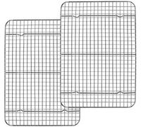 Grille de refroidissement, rectangulaire, en acier inoxydable, grille de cuisine, grille de refroidissement, lot de 2, grille réutilisable pour la cuisson, le grillage et le refroidissement, 38,9 cm x