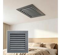 Grille De Reprise Dair en Aluminium Noir 16 X 44 Po - Couvercle De Ventilation CVC Robuste à Persiennes avec Filtre Amovible pour Garage, Salle De Bain, Cuisine Et Remise Gray 14x38in