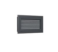 Grille de reprise porte-filtre à ailettes droites aluminium anthracite 400x200