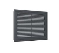 Grille de reprise porte-filtre à ailettes droites aluminium anthracite 600x400