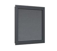 Grille de reprise porte-filtre à ailettes droites aluminium anthracite 600x600