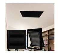 Grille de Retour d'air en Aluminium - Couvercle de Ventilation CVC 16 x 32 po pour Plafond et Mur latéral, Porte Amovible, Grille d'entrée d'air Froid, Finition Noire Durable, inst