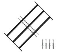 Grille de sécurité pour fenêtre 75,5 x 45 cm en acier galvanisé réglable | Largeur réglable, surface revêtue par pulvérisation, intérieur et extérieur, aspect moderne, nettoyage facile