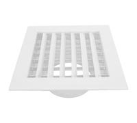 Grille de Ventilation Centrale en ABS Blanc à Double Persienne, Plafond | Panneau 24x24cm, Conduit Rond 150mm, Design Amovible pour Intérieur