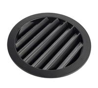 Grille de ventilation extérieure murale en aluminium pour salle de bain, cuisine, garage, grille ronde avec moustiquaire métallique, couleur résistante aux UV (noir, 150 mm)