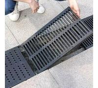 Grille de vidange d'extérieur de qualité supérieure pour systèmes de canaux en U - Couvercle de vidange en plastique et plaque de drainage d'allée - Idéal pour le jardin, la cour, le béton et la